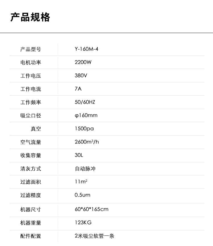 御卫仕除尘器Y-160M-4